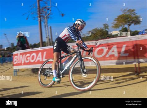 Benidorm Spain January 21 2024 The Cyclist Vida Lopez De San Roman