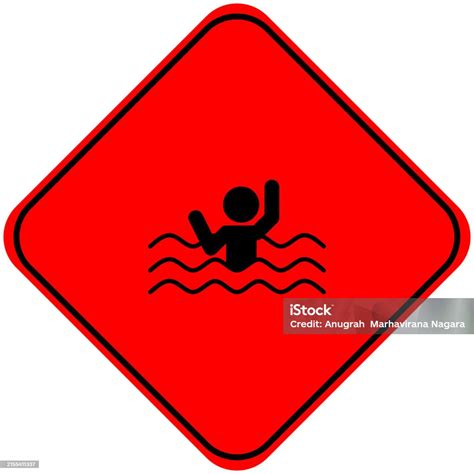 Warning Drowning Sign Danger Deep Water Sign Drown Icon Stock Illustration Download Image Now