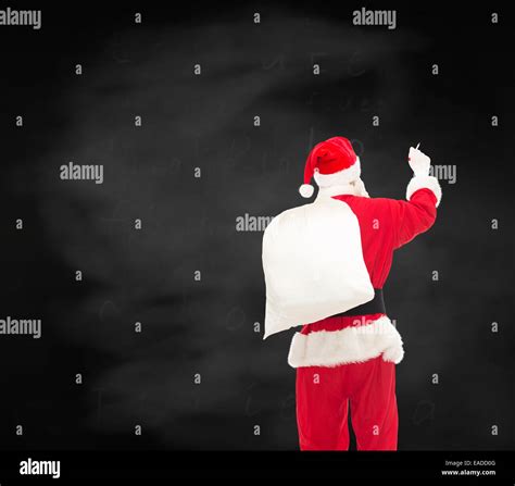 Man In Costume Of Santa Claus With Bag Stock Photo Alamy