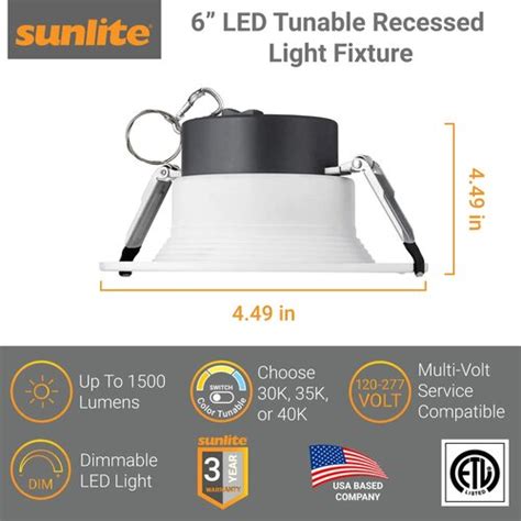 Sunlite In Led Dimmable Etl Listed Round Recessed Downlight