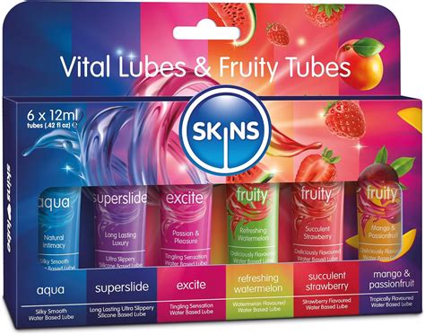 SKINS Sex Lube Lubrifiant à base d eau lubrifiant Tingle et lubrifiant anal avec 3 lubrifiants