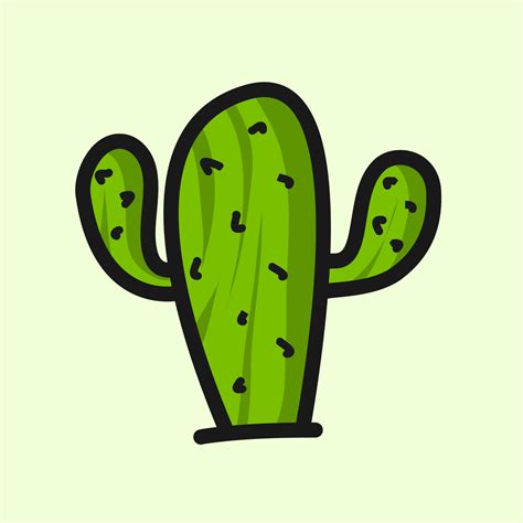 Cactus Vector Ilustración Cactus Planta Ilustraciones Cactus Dibujos Animados Estilo Vector