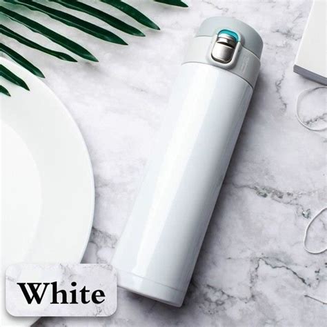 GOURDE BIDON WHITE 500 ml Bouteille Thermos à couvercle rebondissant