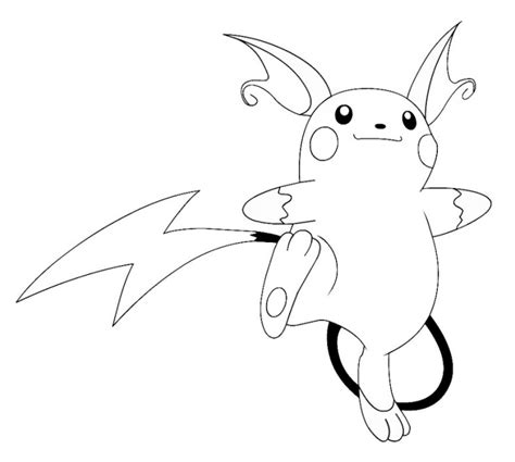 Raichu Coloring Page Free Printable Coloring Pages Pokemon Coloring