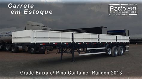 P Tio Carreta Randon Grade Baixa Pino De Container Youtube