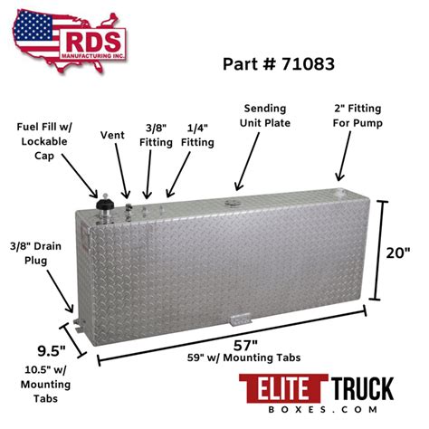 Rds 45 Gallon Vertical Transfer Tank Bright Aluminum 57x95x20 Model — Elite Truck