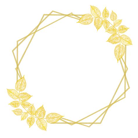 Round Gold Leaf Frame Wreath Vector Design Holiday Bokeh 21106564 Png