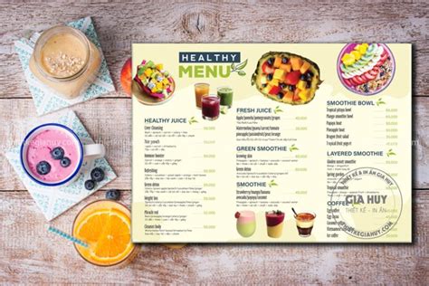 Hàng Trăm Mẫu Menu đồ Uống Lý Tưởng Chống Nước 100 Thiết Kế Gia Huy