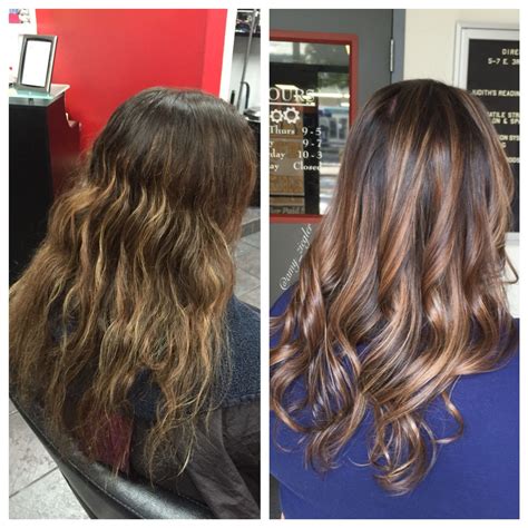 Before And After Caramel Balayage By Amyziegler Askforamy