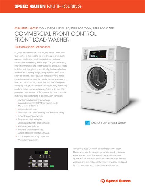 Speed Queen Commercial Washer Manual