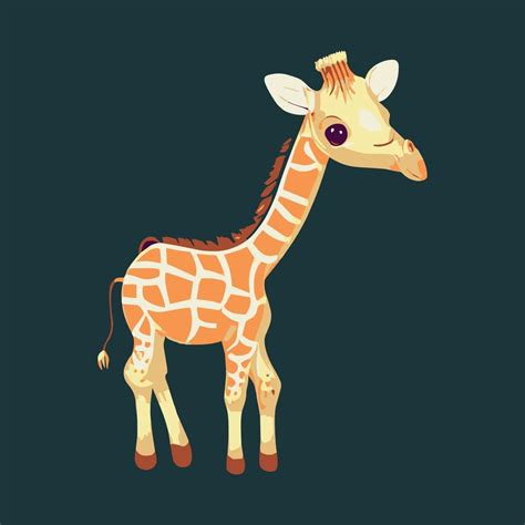 Cute Giraffe Cartoon Vector Illustration 14487906 Vector Art At Vecteezy