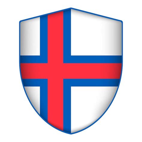 Premium Vector Faroe Islands Flag In Shield Shape Vector Illustration