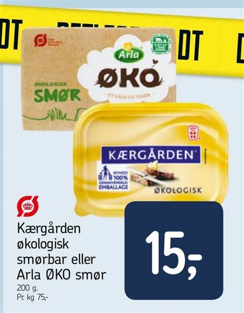 Kærgården økologisk smørbar eller Arla ØKO smør tilbud hos Føtex