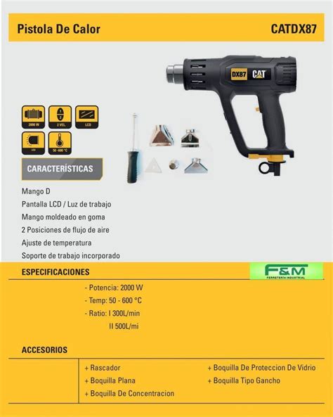 Pistola De Calor W Vel Caterpillar Cat Dx Boquillas