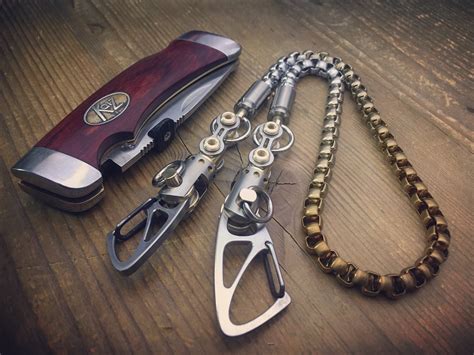 Titanium Biker Walletchain With Ti Swivels Cal Mm Parabellum Ends