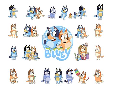 Layered Svg Bundle Bluey Vector Bluey Clipart 42 Bluey Svg Etsy Canada