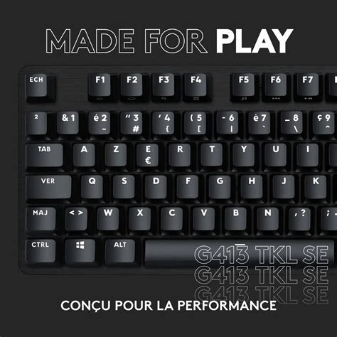 Logitech G Clavier Gaming G413 TKL SE AZERTY BE Noir HIFI