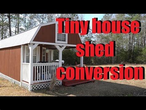 DIY Shed Conversion Tiny House YouTube Shed To Tiny House Diy Tiny