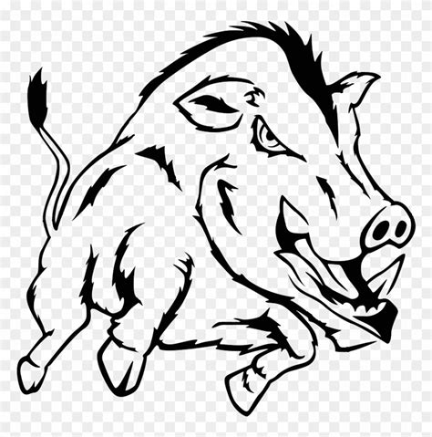 Hunting In Bulgaria - Wild Hog Black And White Clipart (#1398503) - PikPng