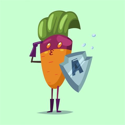 Premium Vector Cute Carrot Cartoon Character Of A Vegetable In A