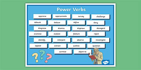 Power Verbs For Essays Word Mat Hecho Por Educadores