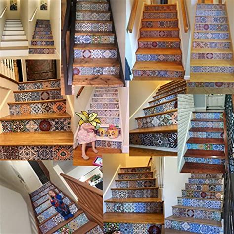 6Pcs Peel And Stick Staircase Decals PVC Stair Sticker Self Adhesive