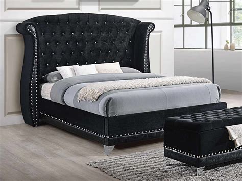 Coaster Barzini Bedroom Collection Black Velvet Bedroom Set At