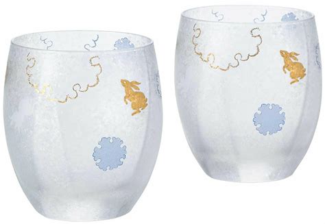 Aderia Glassware Premium Yuki Usagi Rabbit Old Rock Glass Pair Set S 6271 Japan Ebay