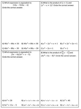 Polynomial Expressions Unit Plans Algebra Keystones Unit By Sr Math