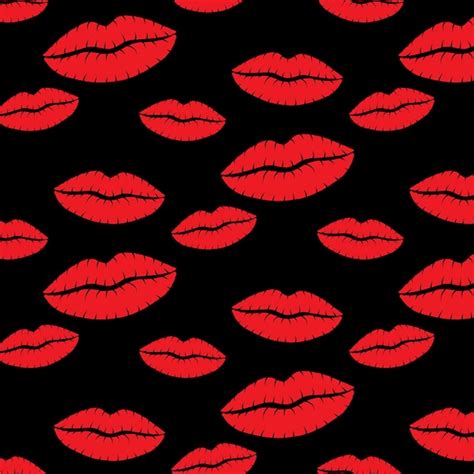 Premium Vector Seamless Background Pink Lips Kisses Prints Valentine