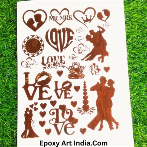 Embossed Gold Stickers Sheet For Resin Art Couples Stickers