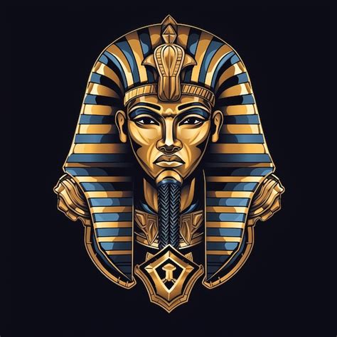 Premium Ai Image Color Portrait King Tutankhamun Mask Ancient