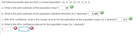 Solved The Following Sample Data Are From A Normal Chegg