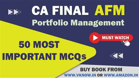 Ca Final Afm Portfolio Management Mcq By Ca Vinod Kumar Agarwal Sir