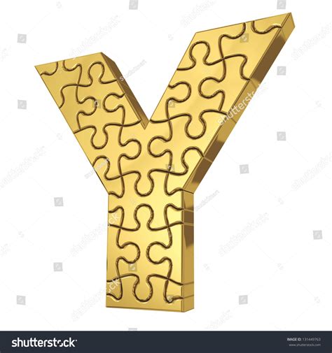 Puzzle Letter Y Gold Metal Isolated Stock Illustration 131449763 Shutterstock