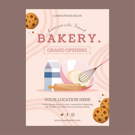 Free Vector Hand Drawn Bakery Shop Poster Template