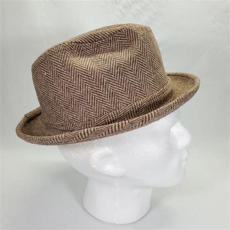 Stevens Vintage Fedora Hat Large Brown With Feather A Gem