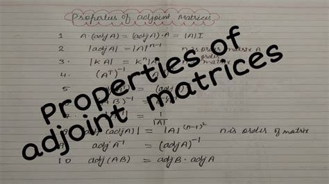 Class 12 Maths Properties Of Adjoint Matrices Youtube