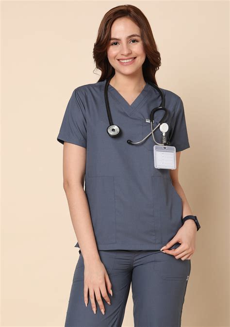 Buy Women Scrub Suits Heather Grey For Doctors And Nurses Online Knya