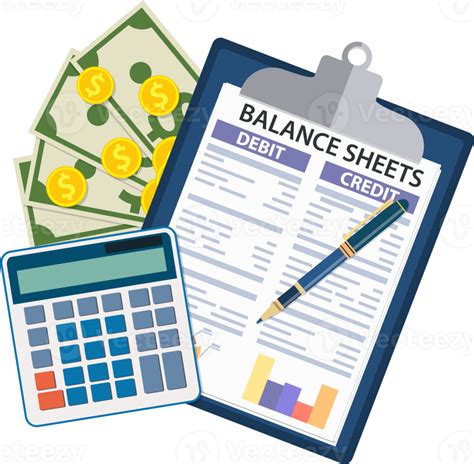 Clipboard With Balance Sheet And Pen Png