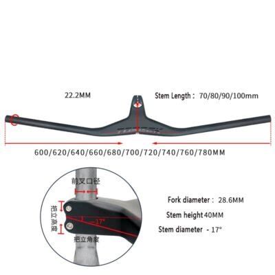 Manillar De Carbono Integrado MTB Toseek Ultraliviano AXNSPORT