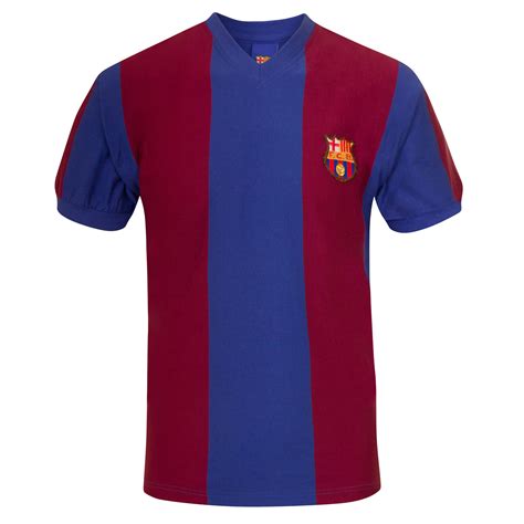 Fc Barcelona Official Football Gift Mens Retro Home Kit Shirt