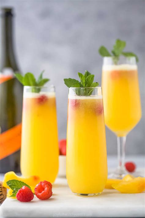 3 Ingredient Easy Peach Bellinis Joyful Healthy Eats