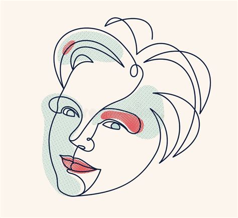 Abstract Face Girl Vector Portrait Abstraction Art Woman Head Hand