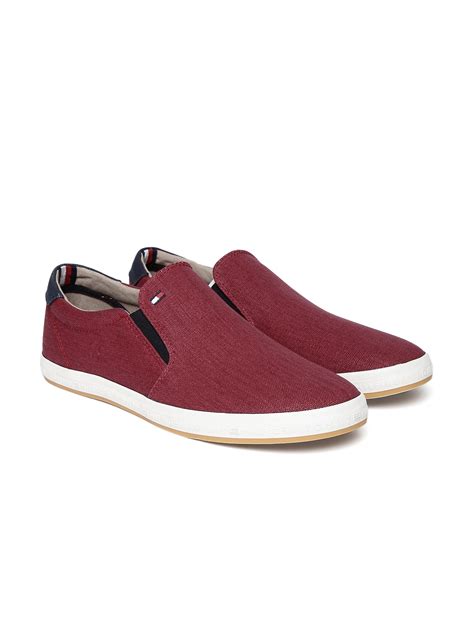 Buy Tommy Hilfiger Men Red Slip On Sneakers Casual Shoes For Men