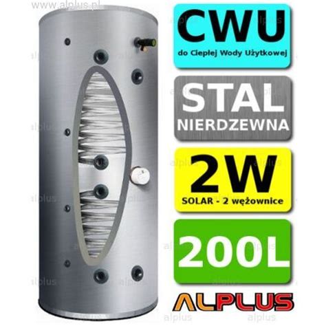 Bojler cyclone 200l 2 wężownice 2w klasa energetyczna b nierdzewny