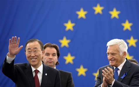 European Parliament President Jerzy Buzek R Editorial Stock Photo