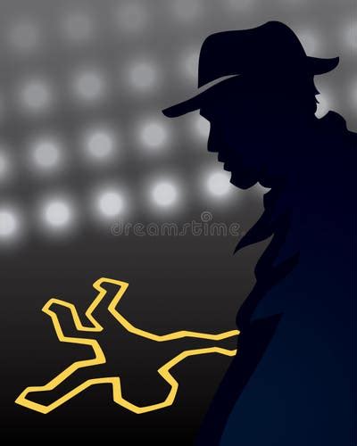 Detective Crime Scene Silhouette Examines Stock Illustrations – 1 ...