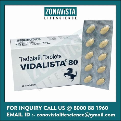 Vidalista 80 Mg Tadalafil Tablets At Rs 100 Stripe Erectile