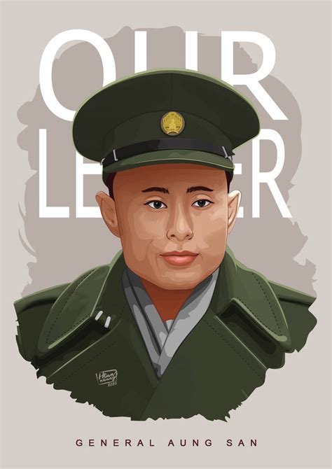 General Aung San Vector Portrait by htunnaung on DeviantArt